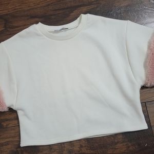 Kids Crop sweater with fur